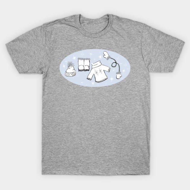 Winter weather snow lover cartoon illustration T-Shirt by Angel Dawn Design